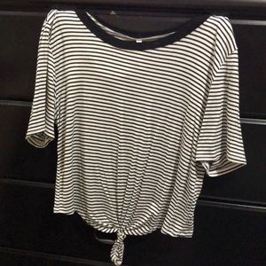 White & Black Stripped Top